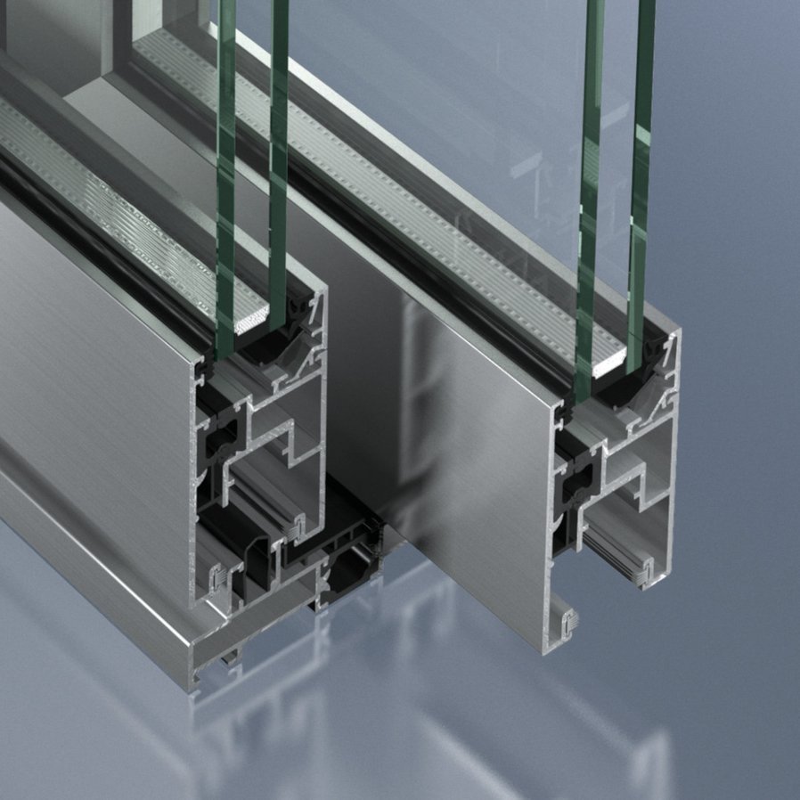 porte coulissante aluminium Schüco