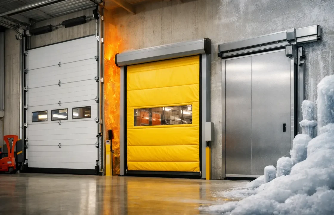 Qué puerta industrial aísla más