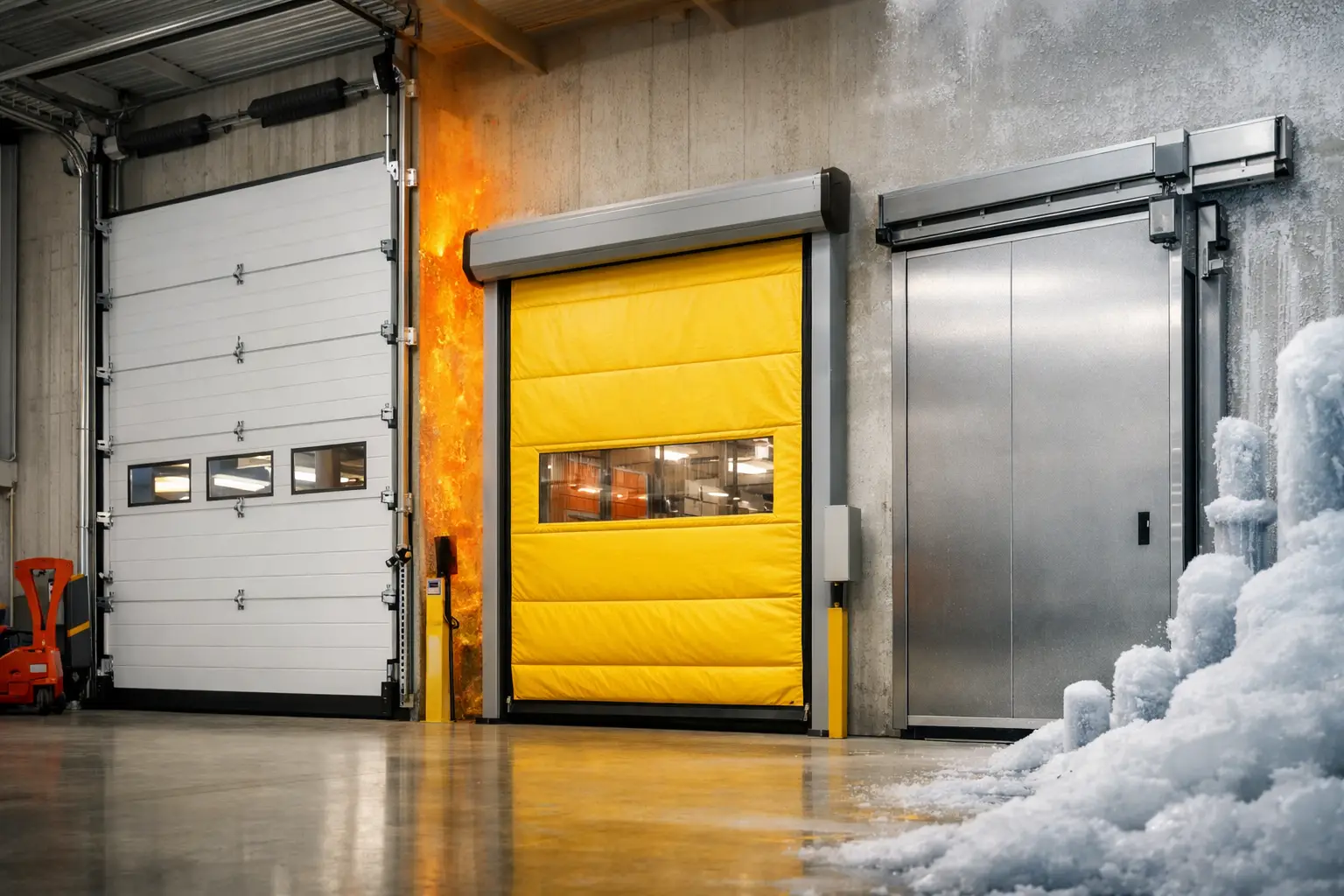 Qué puerta industrial aísla más