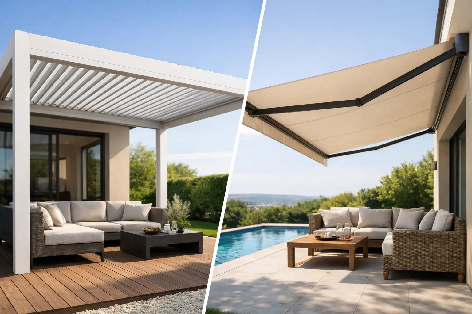 Pérgola bioclimática o toldo: cuál conviene más