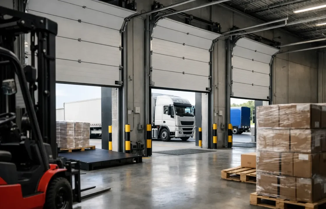 Guía de puertas seccionales para logística