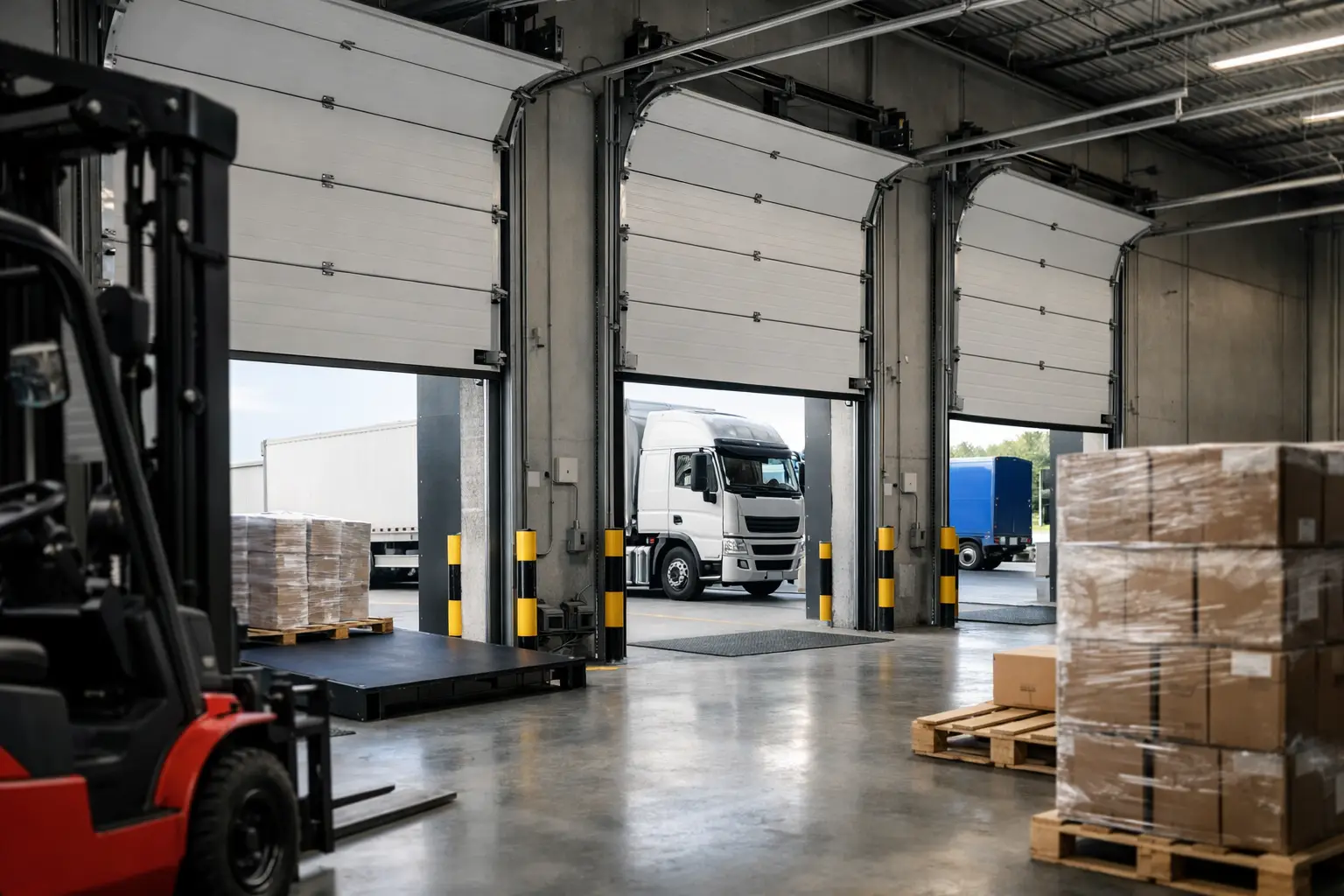 Guía de puertas seccionales para logística