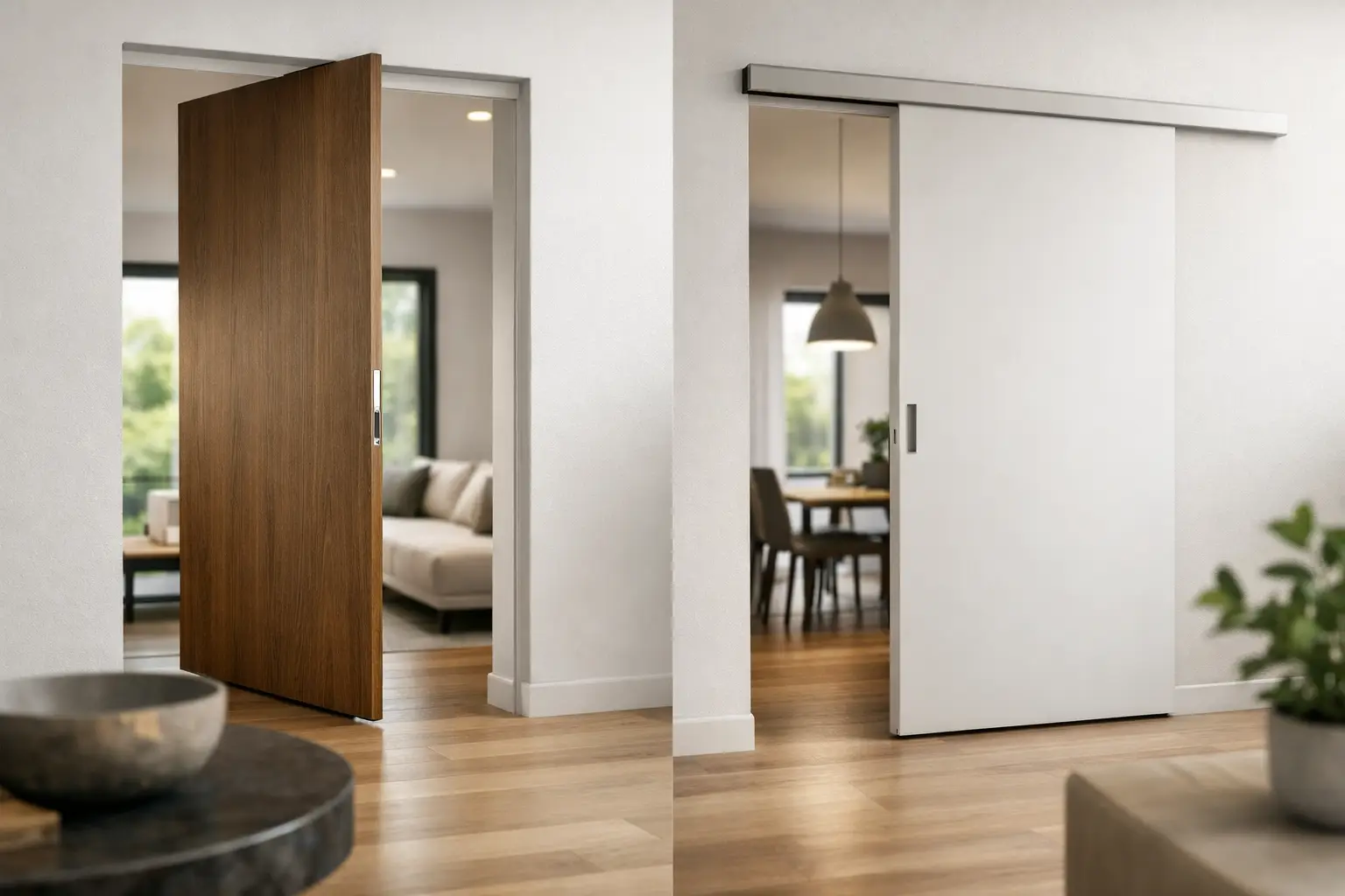 Puerta pivotante versus corredera, ¿cuál elegir?